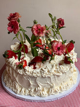 Load image into Gallery viewer, 10" Victoria Sponge Cake with Raspberry Rose Jam and Vanilla Bean