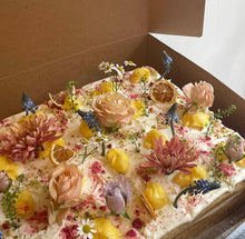Load image into Gallery viewer, Lemon Olive Oil Cake, Lavender Swiss Meringue Buttercream